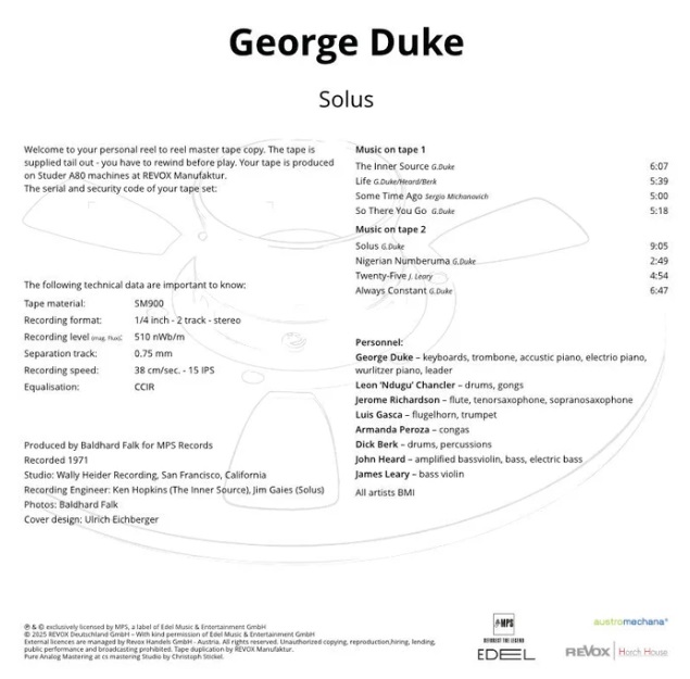 George Duke Solus mesterszalag track lista