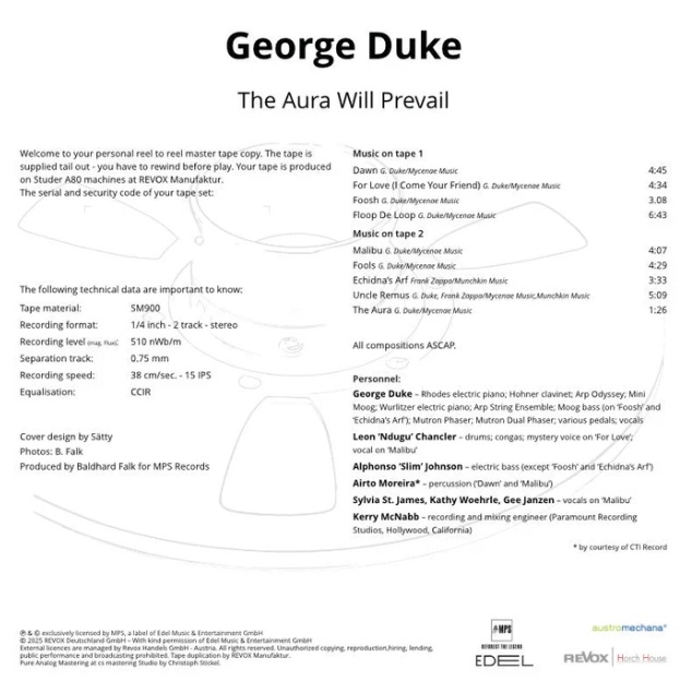 George Duke The Aura Will Prevail mesterszalag track lista
