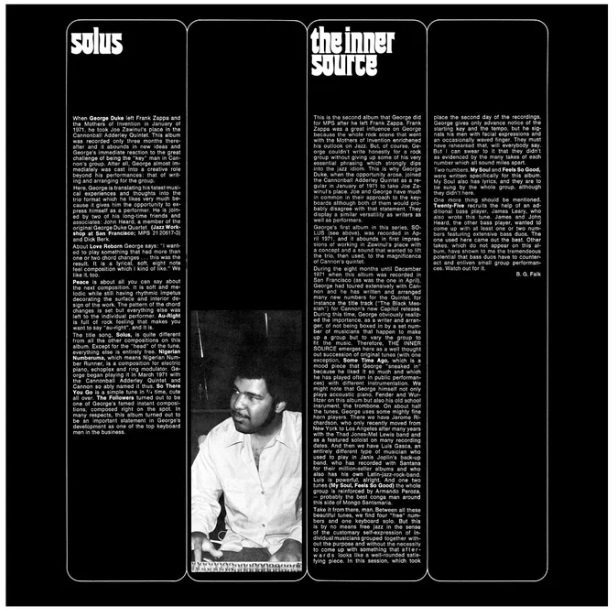 George Duke The Inner Source mesterszalag belső borító