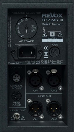 Revox B77 MKIII csatlakozó panel