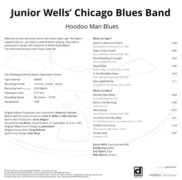 Junior Wells' Chicago Blues Band Hoodoo Man Blues mesterszalag track lista