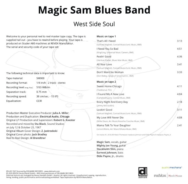 Magic Sam Blues Band West Side Soul mesterszalag track lista